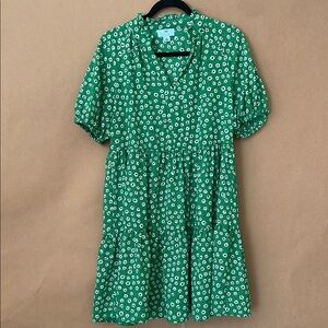 CeCe Green Floral Mini Dress